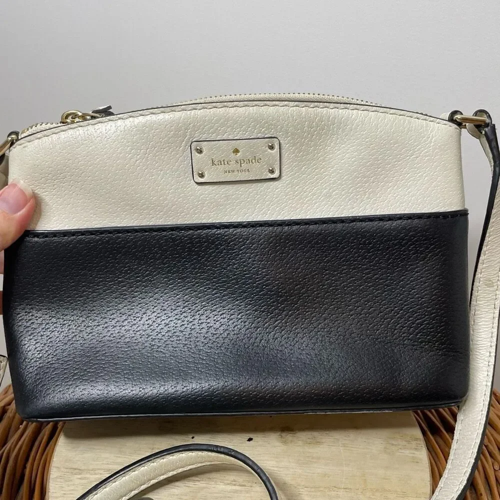 Kate Spade NY Bag Grove Street Millie Leather Handbag - Beige Tan Gray Black